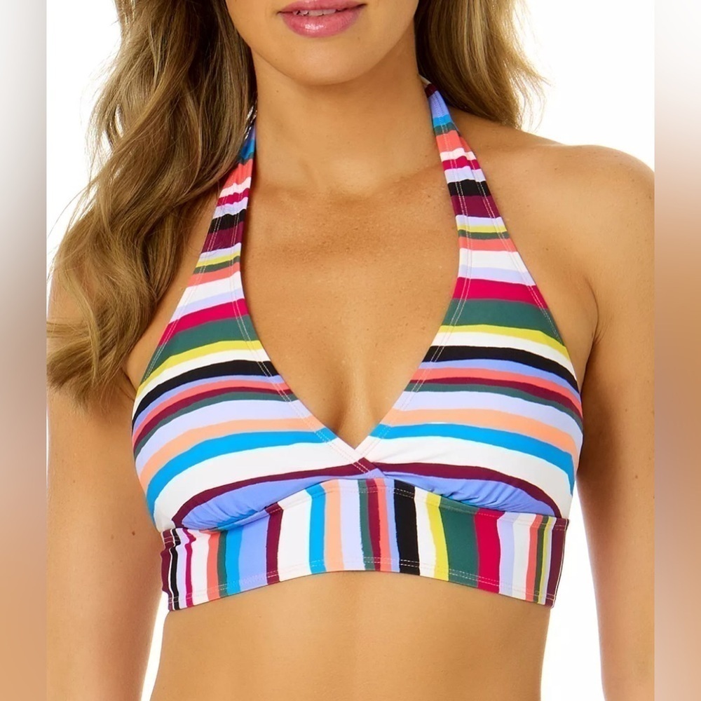 Anne Cole Marilyn Striped Halter Bikini Top
